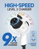 Level 2 EV Charger 48Amp 240V NEMA 14-50 Plug: Electric Vehicle Charging Station with APP Control, WiFi Enabled EVSE, RFID Card - Compatible with Tesla and All EV Brands