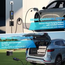 40 amp EV Charger Level 2 Portable EV Charging Station with 25FT Cable, 240V, NEMA 14-50 Plug with SAE J1772 Fast Charging for Indoor/Outdoor
