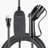 VEVOR LEVEL2 16A Amp 110V-240V 3.84 kW, Portable Electric Vehicle Charger with 25 ft Charging Cable NEMA 6-20 Plug, SAE J1772 Standard Plug-in Home EV Charging Station for Electric Cars