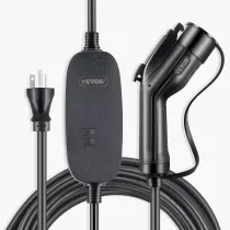 VEVOR LEVEL2 16A Amp 110V-240V 3.84 kW, Portable Electric Vehicle Charger with 25 ft Charging Cable NEMA 6-20 Plug, SAE J1772 Standard Plug-in Home EV Charging Station for Electric Cars