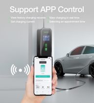 Level 2 Portable EV Charger 40 Amp 240V,Electronic Car Charger with Smart APP,Vehicle Charging Stations with LCD Screen for Home,Compatible with Modle 3/Y/X/S,NEMA 14-50 Plug