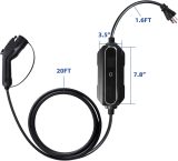 EV Charger for Level 1+2, NEMA 6-20 Plug EV Charging Cable Portable EVSE SAE J1772 Plug Home Electric Vehicle Charging Station, Compatible with Most Electric Vehicle Cars (110-240V,16A,21ft)