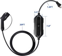 EV Charger for Level 1+2, NEMA 6-20 Plug EV Charging Cable Portable EVSE SAE J1772 Plug Home Electric Vehicle Charging Station, Compatible with Most Electric Vehicle Cars (110-240V,16A,21ft)