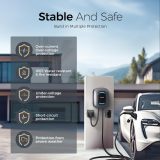 Level 2 EV Charger, TESSAN Hardwired Electric Vehicle Fast Charging Station, 48A/240V Smart EV Chargers Equipment App Control Wi-Fi & Bluetooth, 25ft Cable with Holder for Indoor Outdoor Home