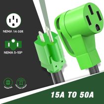 Level 1 EV Charger Plug Adapter(NOT for RV and Household Electric Appliances) NEMA 5-15P to 14-50R Adapter Cord for Tesla Heavy Duty 50 Amp to 15 Amp 110 Volt EV Charger Power Cord