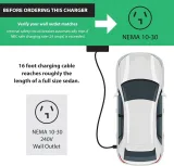 NEMA 10-30 Level 2 Portable EV Charger 24 Amp, 220-240 Volt, 26ft Cable, Electric Vehicle Charger Plug-in EV Charging Station, J1772 Plug Fastest 30 Amp Circuit NEC-Safe Charging