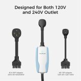 Level 2 EV Charger 40 Amp/240V/9.6kW Electric Vehicle Charging Station with NEMA 5-15 and NEMA 14-50 Outlet, Indoor/Outdoor
