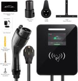 Level 2 EV Charger 48Amp, 240V,Indoor/Outdoor Electric Vehicle Charging Station with Flexible 25-Foot Cable, NEMA 14-50 Plug, SAE J1772,11.5KW Black