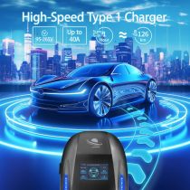 Level 2 EV Charger, 240V 40A Electric Car Charger, EV Charging Station with NEMA 14-50P, 25ft Cable, Control by APP, WiFi&Bluetooth, RFID Cards, Black