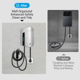 Tera EV Charger Holder for SAE J1772 Charger Heavy Duty Material Electric Car Wall Mount Connector Charging Cable Organizer Electric Vehicle Charging Station Car Accessories C01 Silver