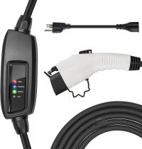 BougeRV Portable EV Charger Cable (16A, 25FT) EVSE Electric Vehicle Charging Station with NEMA5-15 for 110V Standard AC Outlet