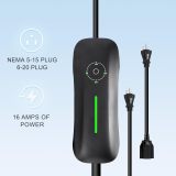 Electric Vehicle Charging Stations for Tesla,16 Amp 110V /240VMobile Charger Connector for Tesla NEMA 6-20 Plug NEMA 5-15 Adapter, Portable Home Charger Compatible with Models X/Y/3/S