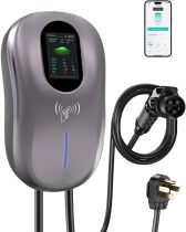 Level 2 EV Charger 48 Amp: 50a Level 2 Wall Connector for Home - 25ft Cable Outdoor Indoor EV Charger Level 2 - with5GWiFi Enabled Electric Car Charger 240V Electric Vehicle Charging Stations