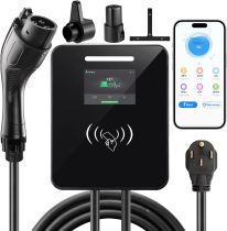 Level 2 EV Charger 48Amp, 240V,Indoor/Outdoor Electric Vehicle Charging Station with Flexible 25-Foot Cable, NEMA 14-50 Plug, SAE J1772,11.5KW Black