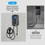 Tera EV Charger Holder for SAE J1772 Charger Electric Car Wall Mount Connector Charging Cable Holder Organizer All Weather Electric Vehicle Charging Station Accessories Black C01