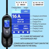 EV Charger Level 1+2, 16Amp 110V/240V Portable Level 1 Level 2 Electric Vehicle Charging Station with NEMA 6-20 Plug & NEMA 5-15 Adapter for J1772 Electric Cars