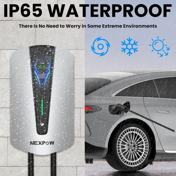 NEXPOW Level 2 EV Charger, Max 48A Adjustable Current Electric Vehicle Charging Station, Suitable for All J1772 EV, with NEMA 14-50 Plug, 240V Smart Home EVSE with 25FT Cable and WiFi Enabled