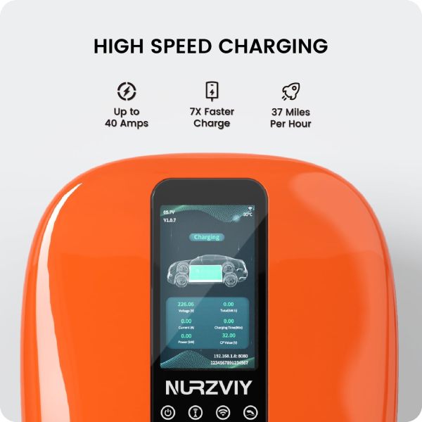 Level 2 EV Charger for Home 40 Amp Plug-in Electric Vehicle Charging Station with Tesla Charger Adapter, Compatible with Tesla Model 3, Y, S, X