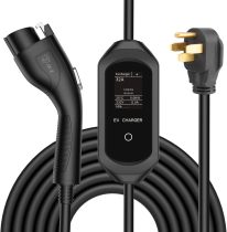 JX-E Level 2 EV Charger, Portable SAE J1772 Electric Vehicle Charger Plug-in Home Outdoor EV Charging Station with NEMA 14-50 Plug, Adjustable Current/Timing Delay, 32 Amp 240 Volt, 25FT