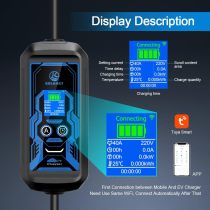 Level 2 Type 1 EV Charger Electric Vehicle Hybrid SAE J1772 Plug Adjust 32A,220V-240V, NEMA 14-50 Plug Max 9.6KW,Time Delay,Set Charging Time Connect to Phone Via Tuya App WiFi Enabled 16.4FT