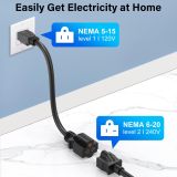 JX-E Level 1&2 EV Charger, Portable Level 2 Electric Vehicle Charger with 25FT Cable Home EV Charging Sation for All SAE J1772 EVs, NEMA 6-20 & NEMA 5-15 Plug, 16Amp, 110V-240V