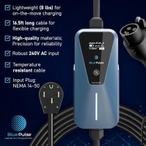 Blue Pulse Super 40A (9.6kW) - Level 2 Plug and Play Fast Portable Charging Station for Electric Vehicle with 16.5ft Cable for NEMA 14-50P