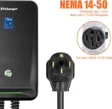 Level 2 EV Charger, 32A 240V 7.68KW,Outdoor/Indoor, Electric Vehicle Charging Stations with NEMA 14-50 Plug and 20ft Cable