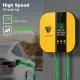 CLEESINK Level 2 EV Charger, 40A 240V Indoor/Outdoor Electric Vehicle Charging Station, NEMA 14-50, 23ft Cable UL Listed Home Electric Car Universal Wall Charger EVSE, Settable Amps & Time, Yellow