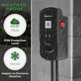 PRIMECOM 80 Amp 20X Faster 22KW 220Volt Level-2 18ft to 50ft Cord Lengths Smart Electric Vehicle EV Charging Station Ford Transit F-150 Lightning Lucid Air Polestar TeslaXS Taycan (18 Feet)