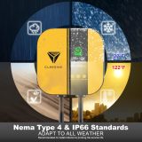 CLEESINK Level 2 EV Charger, 40A 240V Indoor/Outdoor Electric Vehicle Charging Station, NEMA 14-50, 23ft Cable UL Listed Home Electric Car Universal Wall Charger EVSE, Settable Amps & Time, Yellow