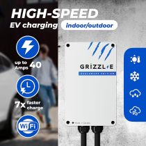 Grizzl-E Smart Level 2 240V / 40A Electric Vehicle (EV) Charger, Metal Case UL Tested and Certified, Indoor/Outdoor Electric Car Fast Charging Station, NEMA 6-50, Avalanche