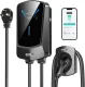 QIAO Level 2 EV Charger, Max 48A 240V 11.5KW, Wi-Fi Bluetooth APP Enabled EVSE,4.3 Inch Display,25ft Cable,NEMA 6-50 Plug Electric Vehicle Charging Station Compatible with All SAE J1772 EV Models