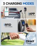 Level 2 EV Charger 48Amp 240V NEMA 14-50 Plug: Electric Vehicle Charging Station with APP Control, WiFi Enabled EVSE, RFID Card - Compatible with Tesla and All EV Brands