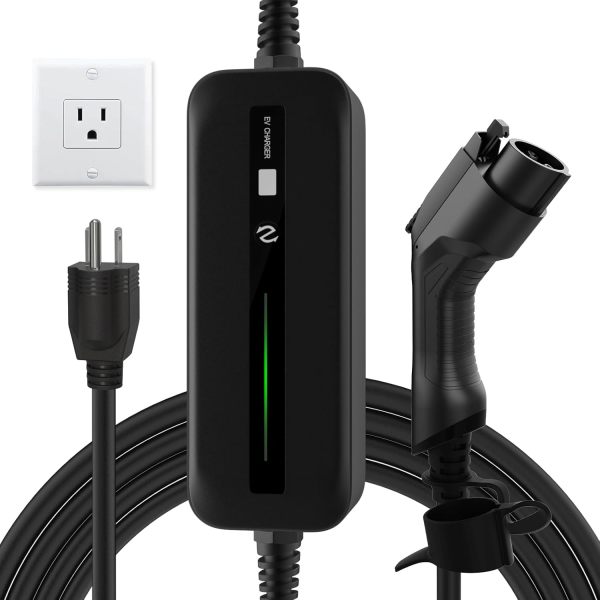 BESENERGY 15A EV Charger, Level 1+2 J1772 EVSE 20ft Home 110V-240V IP65 Portable Charge Station Compatible with All EV Cars.(Black)