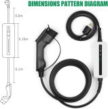 10/16A EV Charger Level 1+2, 20ft Charging Cable NEMA 6-20 Plug 2.2/3.6KW Portable Home Electric Vehicle Charging Station (with NEMA 5-15 to NEMA 6-20 Adapter)