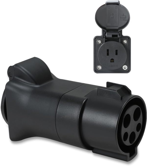 J1772 to Nema 5-15 Adapter, Portable EV Station Charging Adapter, EV Adapter Plug for E-Bike/Electric Skateboards/Mobility Scooter