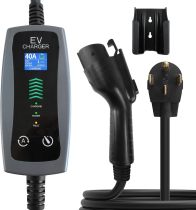 Level 2 Portable EV Charger, 16 to 40 Amp, 240 Volt, 25ft Cable, Portable EV Charging Cable Faster Charging Station, Electric Vehicle Charger Compatible with All EV Cars NEMA 14-50P
