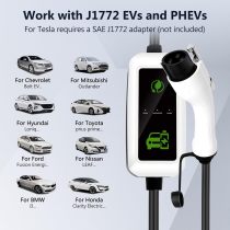 Podofo Portable EV Charger Level 1 16A for Home with 16.4 FT J1772 EV Charging Cable Indoor/Outdoor Electric Vehicle Car Fast Wall Charging Stations with NEMA 6-20 Plug 110V-240V