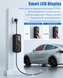 Portable Level 1&2 EV Charger (240V,40A,9.6KW) Current Adjustable with 25ft Charging Cable and NEMA 14-50 for SAE-J1772 Electric Vehicles and for Tesla, Reservation Charging Function WiFi Enabled