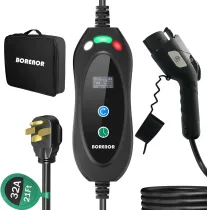 Level 2 Portable EV Charger, 32A Electric Vehicle Charging Station, Electric Car Charger with 21 ft Charging Cable NEMA 14-50P Plug, Home Electric Car Charger for SAE J1772, Adjustable Current