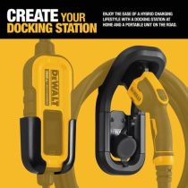 DEWALT Wall Mount Bracket for Electric Vehicle (EV) Charger, for Charging Handle and Control Box, Integrated Cable Organizer, Compatible 16 and 32 Amp Portable EV Chargers
