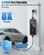 Level 1 & 2 Portable EV Charger 40Amp 240V 9.6KW 25 FT Electric Vehicle Charging Stations with NEMA 14-50, Scheduled Charging Adjustable Current Smart WiFi APP Electric Car Charger for SAE J1772