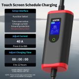 Unitek Level 2 EV Charger Electric Vehicle Charging Station 25FT Charging Cord Portable EV Charger 40A 110V-240V for J1772 Evs NEMA 4-15 NEMA 6-20 Plug Current Adjustable Reservation Charging UL