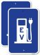 (2 Pack) Ev Electric Vehicle Charging Station | 12  X 18  Heavy-Gauge Aluminum Sign | Rust Free Aluminum, Weather Resistant, Waterproof, Fade Resistant, 2 Pre-drilled Holes