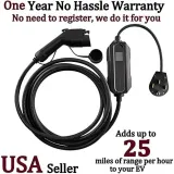 ,32 AMP, (7.68 KW), EV Charging Station - Level 2- EVSE- Charger for Electric Vehicles, You Set The AMPS- 32 AMP, 24 AMP, 20 AMP, 16AMP, 10 AMP -with 14-50P Power Plug