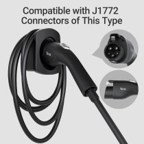 Tera EV Charger Holder for SAE J1772 Charger Electric Car Wall Mount Connector Charging Cable Holder Organizer All Weather Electric Vehicle Charging Station Accessories Black C01