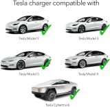 Lectron Level 1 Tesla Charger - 110V, 15 Amp, NEMA 5-15 Plug, 16 ft Extension Cord - Portable Electric Car Charger for Tesla - Compatible with All Tesla Models X/Y/3/S