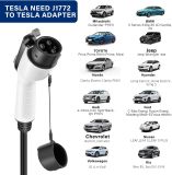 Level 2 EV Charger,Max 7.68KW, 21FT Portable EVSE,J1772 Charger, 8/10/13/16/32A Adjustable Plug-in EV Charger, with NEMA 14-50Plug&NEMA 5-15 Adapter, Home Electric Vehicle Charging Station