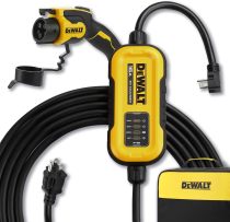 DEWALT Level 1 & 2 Portable Electric Vehicle (EV) Charger, 16 Amps, 120-240V, CSA Certified Indoor/Outdoor, NEMA 6-20 with 5-15 Adapter Included, 25 ft. Cable, 2024 Model