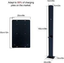 Outdoor EV Charging Stand, Wall Connector Charger Pedestal Base, Electric Vehicle Charging Stations, EV Charger Stand Holder Compatible with Mobile Connector(White)